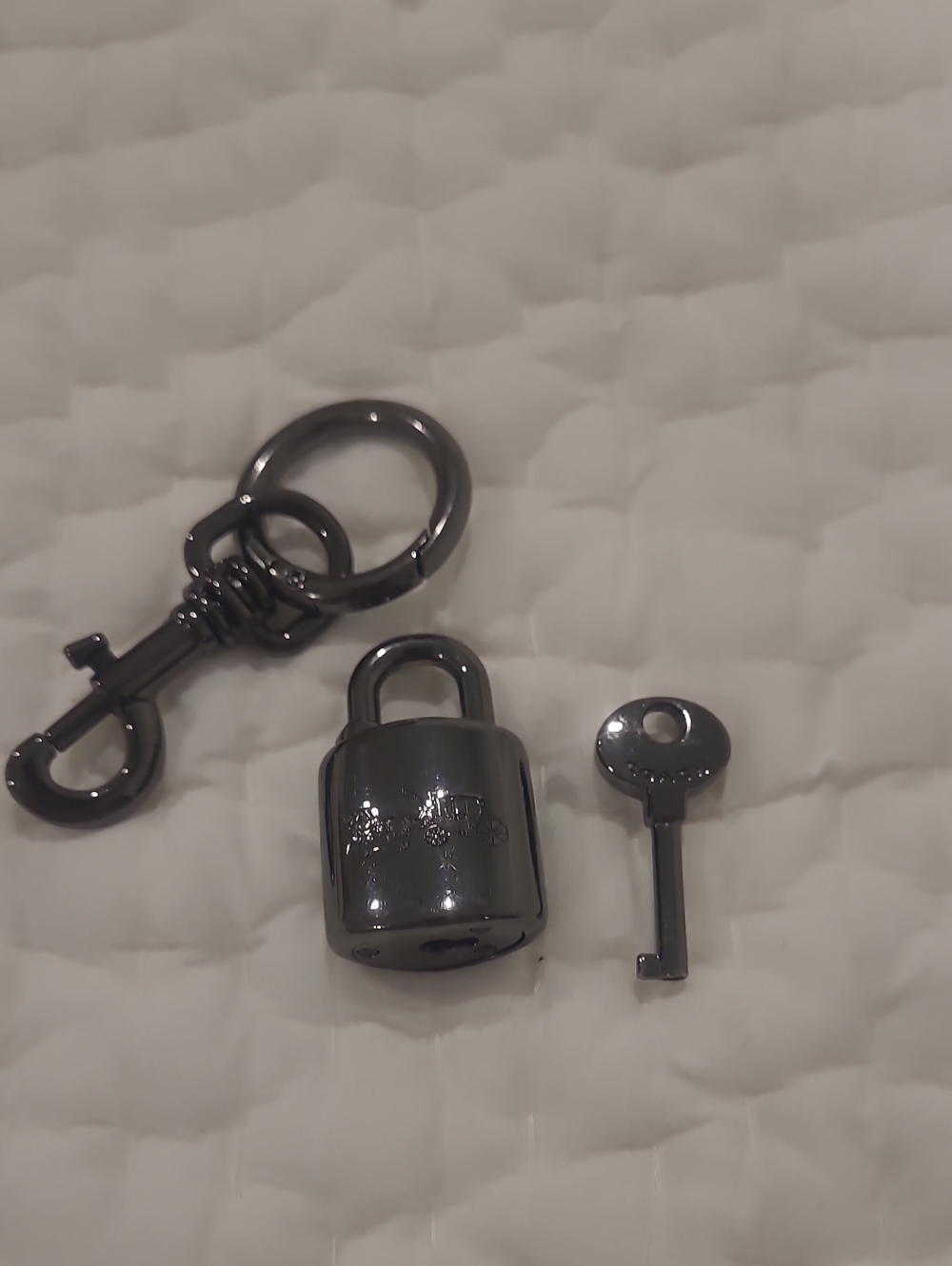 Coach Gunmetal Lock And Key Charm